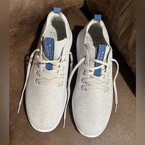 Travis Mathew Men's “The Daily II Knit” Sneakers in Light Beige